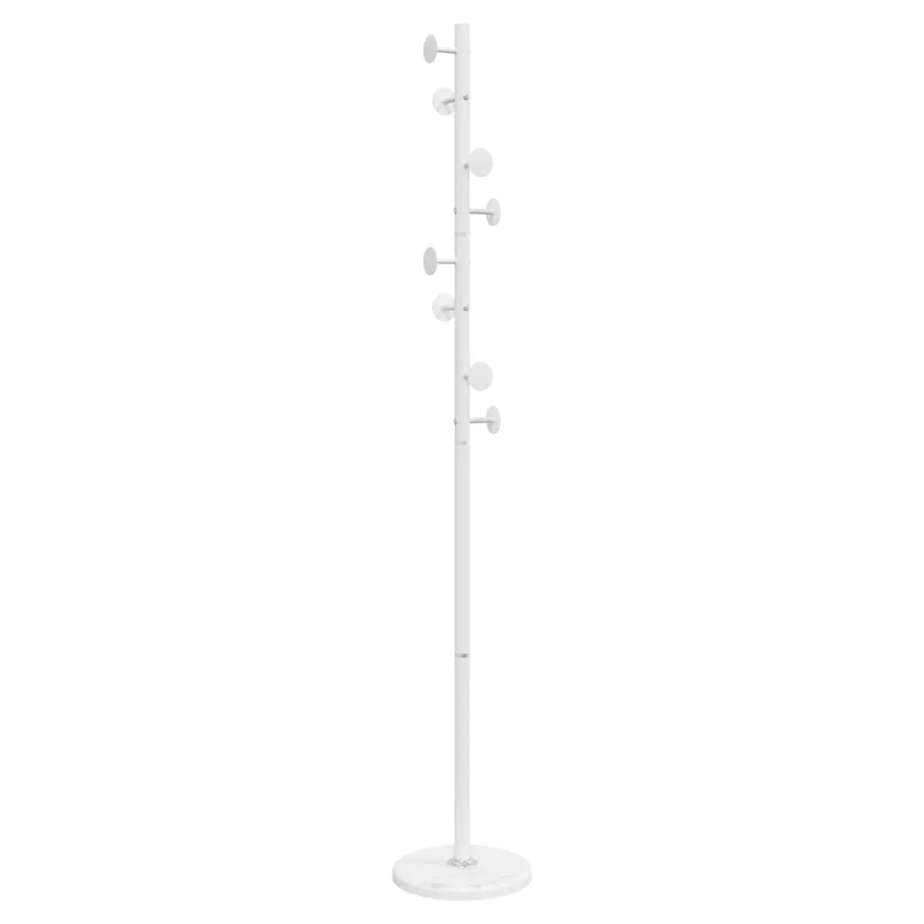 vidaXL Coat Stand White 176 cm Powder-coated Iron