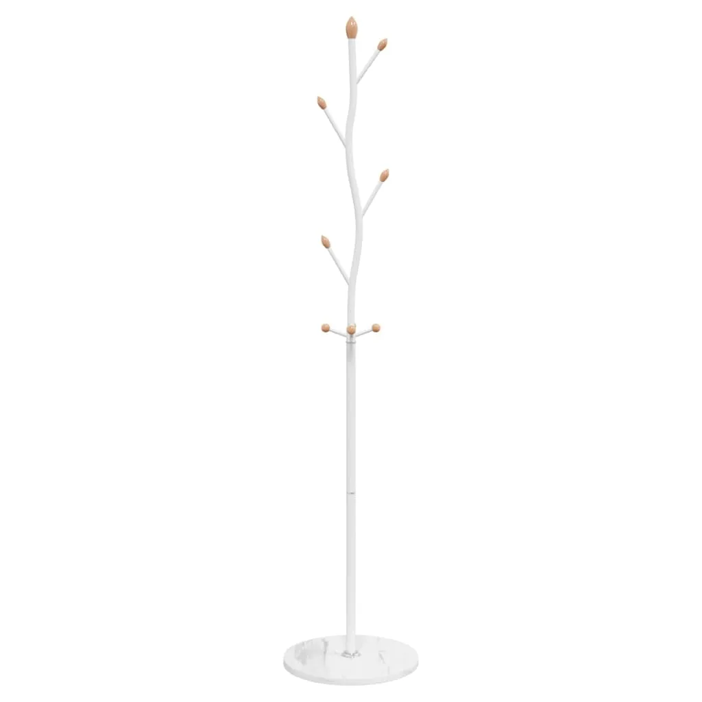 vidaXL Coat Stand White 177 cm Powder-coated Iron