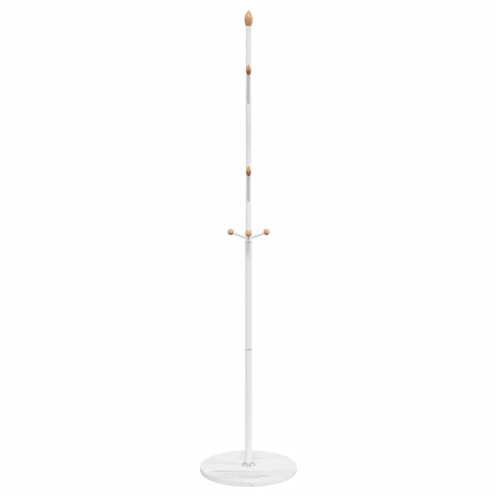 vidaXL Coat Stand White 177 cm Powder-coated Iron