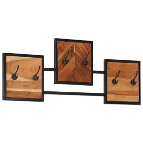 vidaXL Wall Coat Rack 90x1x35 cm Solid Wood Acacia and Iron