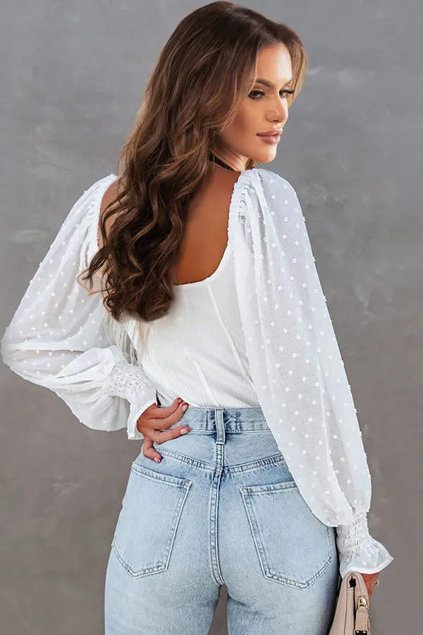 White Off Shoulder Ribbed Bodysuit