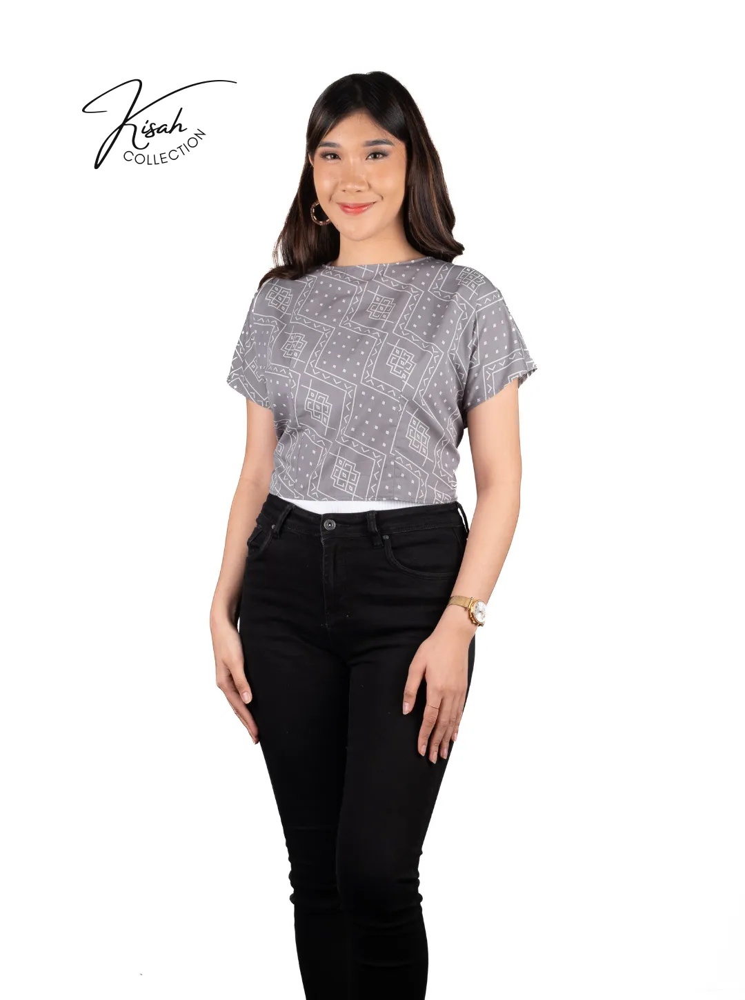 Women's Cropped Wrap - Binonduk Grey