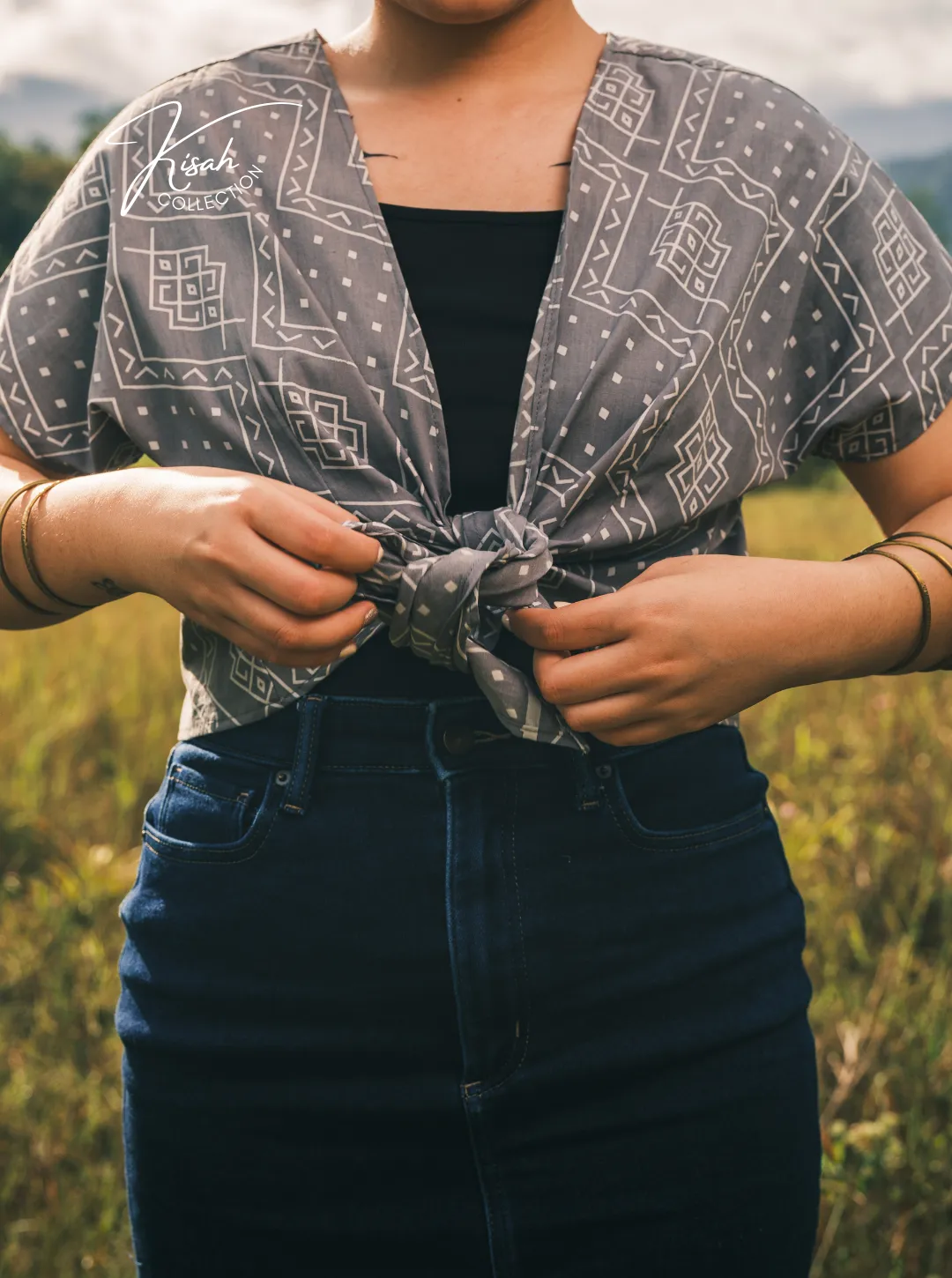 Women's Cropped Wrap - Binonduk Grey