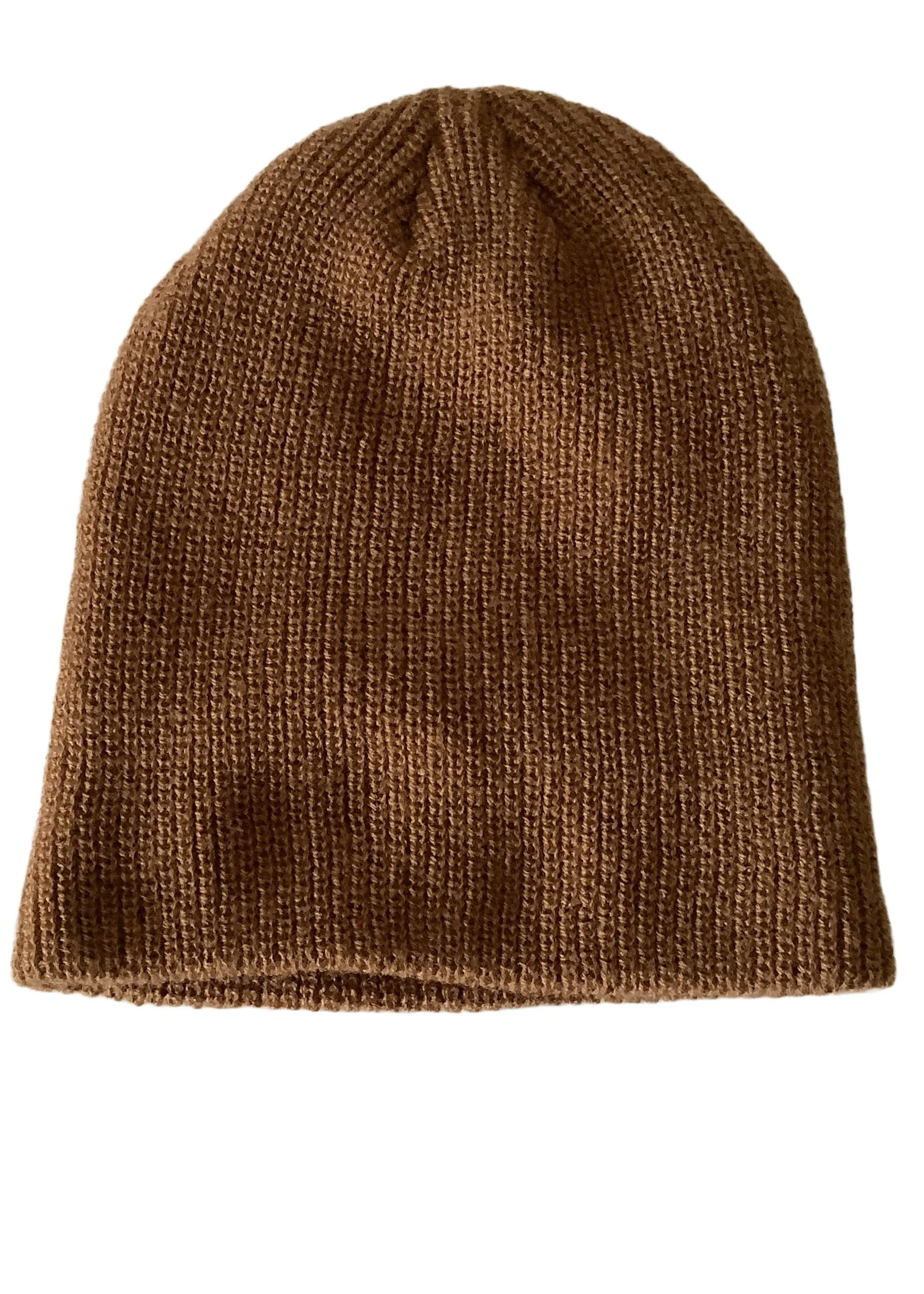 YEA.NICE Mens brown acrylic knit beanie, NS