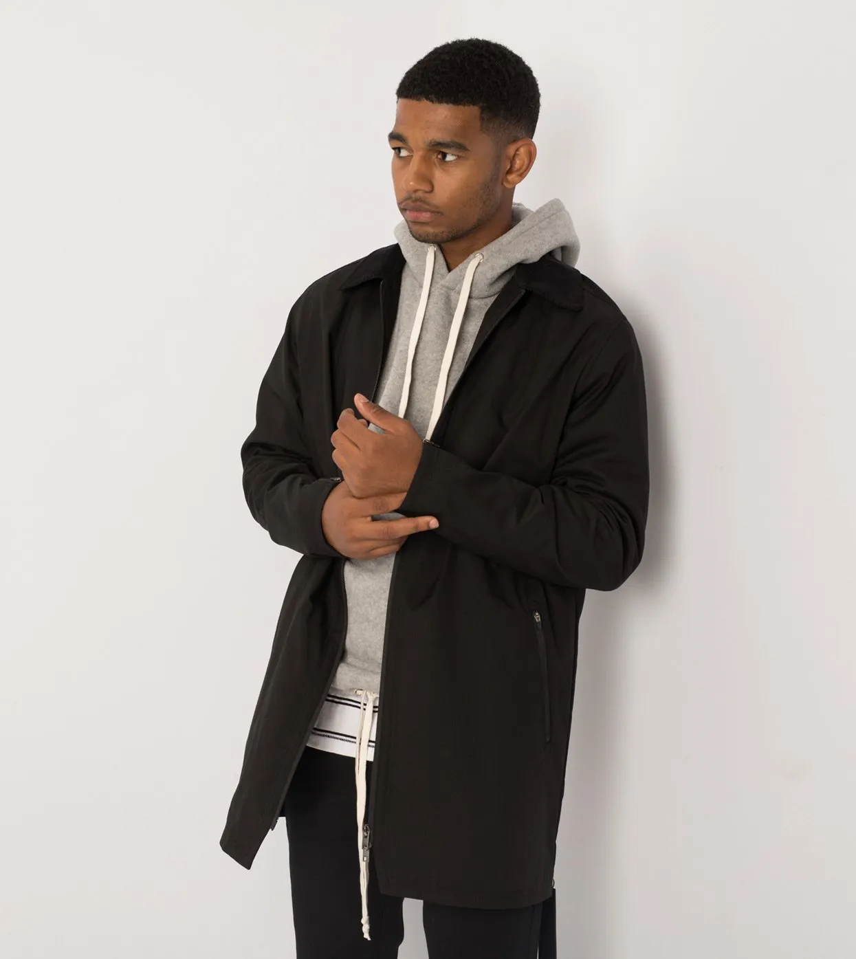 Zip Mac Coat Black