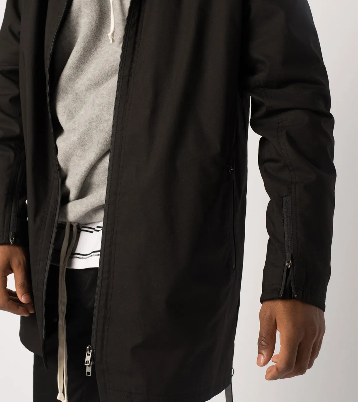 Zip Mac Coat Black